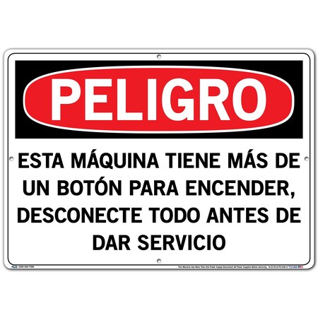 Vestil Polystyrene Sign, 14-1/2" Height, 20-1/2" Width, Polystyrene, Rectangle, Spanish SI-D-35-E-PS-040-S